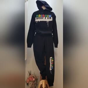 Fashion Nova Black Multicolor Sweatpants & Joggers